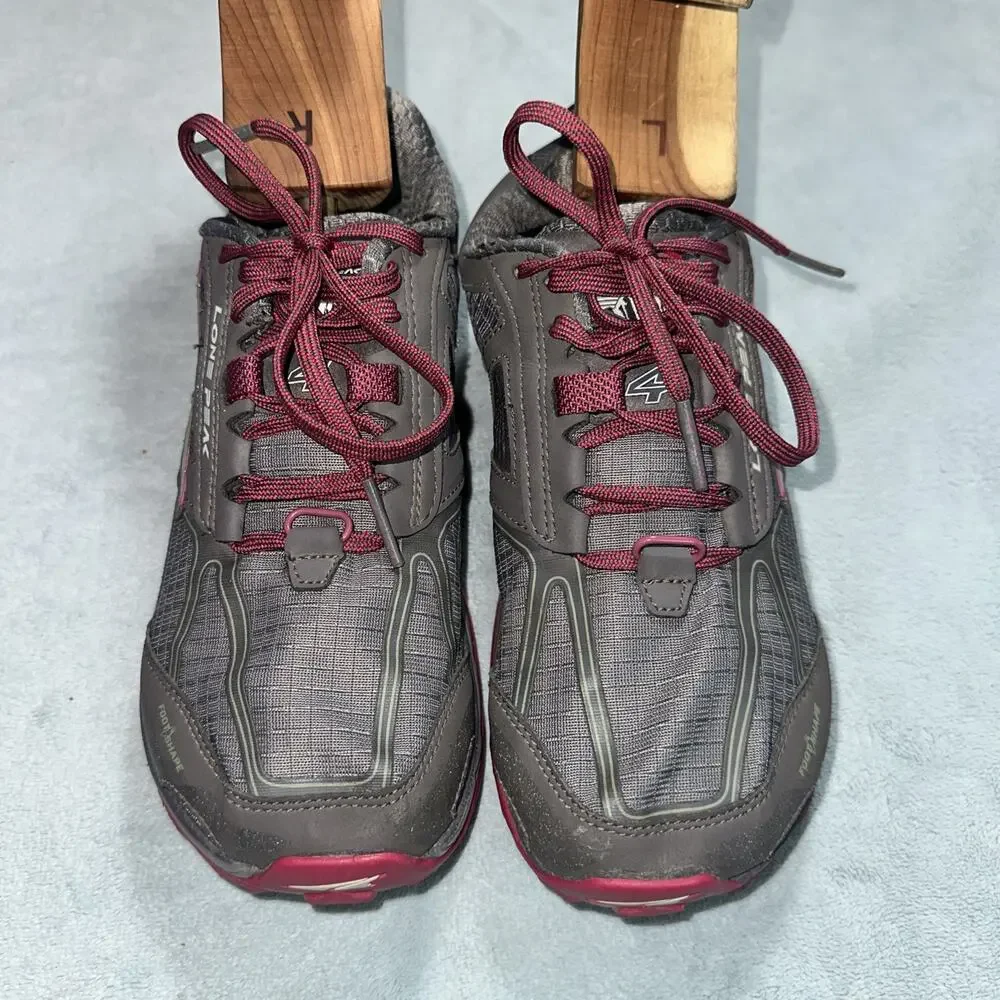 Altra Lone Peak 4 Shoes Womens 7 Gaiter Trap Trail Running Barefoot Grey Hiking